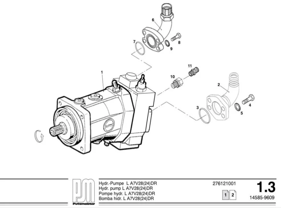 New OEM Putzmeister 259028008 Hydraulic Pump in Stock A7V28dr